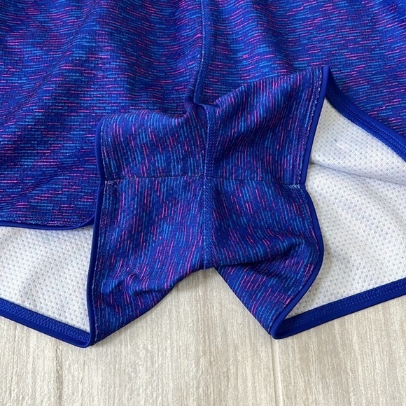 Blue & pink Reebok athletic shorts size large mesh thick waistband marl print - Picture 3 of 11